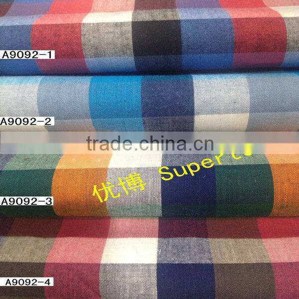 100%cotton check 40s yarn dyed check fabric with ready bulk stock