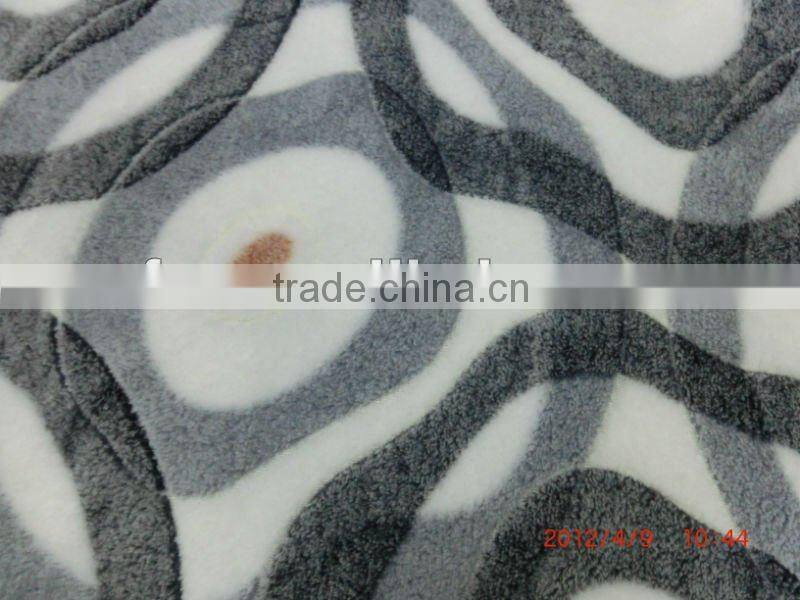 2012 new design coral fleece fabric with burnout finishing