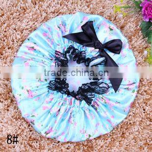 lace bowknot shower bath cap