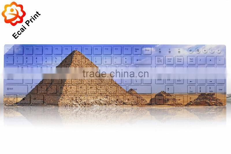 2016 hot sale custom printing wired keyboard with illustration