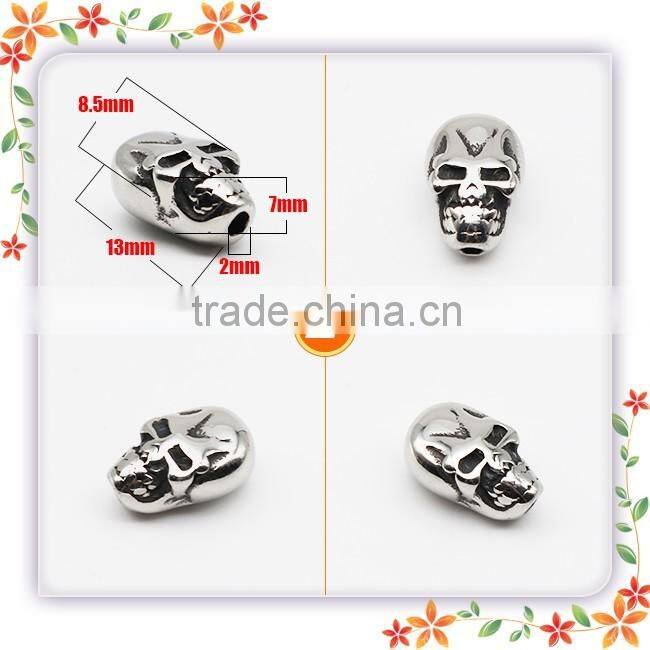 stainless steel metal bead decorative skull for men bracelet making