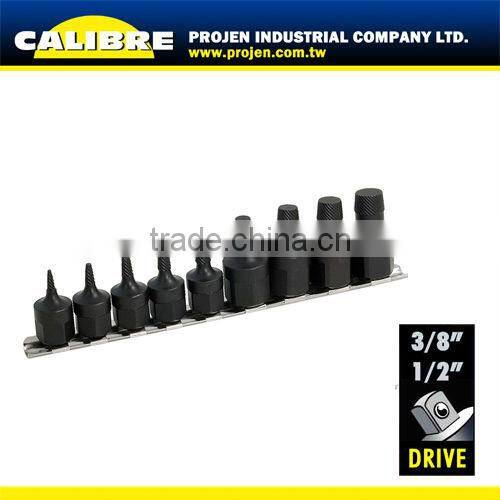 CALIBRE 9PC 1/2dr & 3/8" dr Multi-Spline Screw Extractors screw extractor set