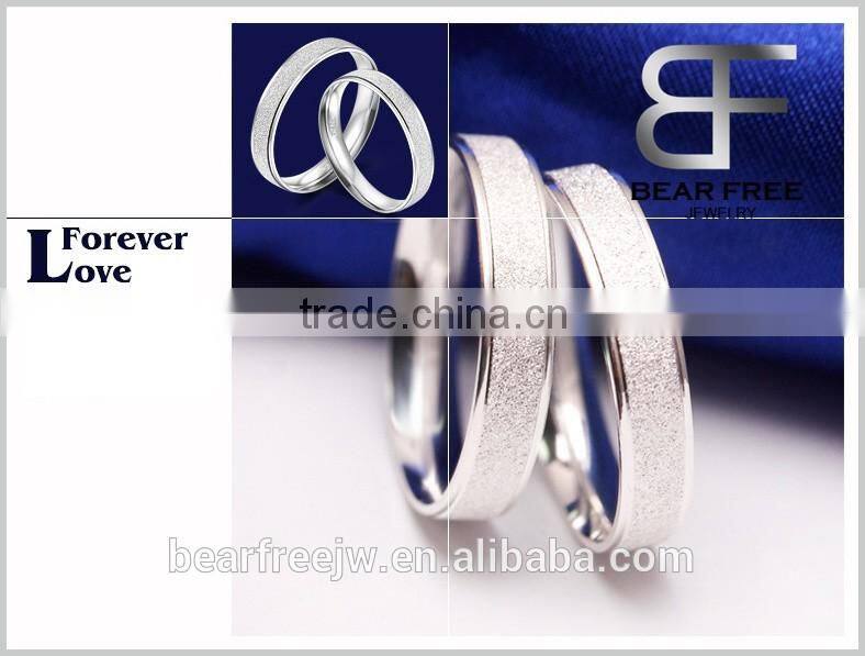 Wholesale Frosted Surface couples rings jewelry silver wedding ring design