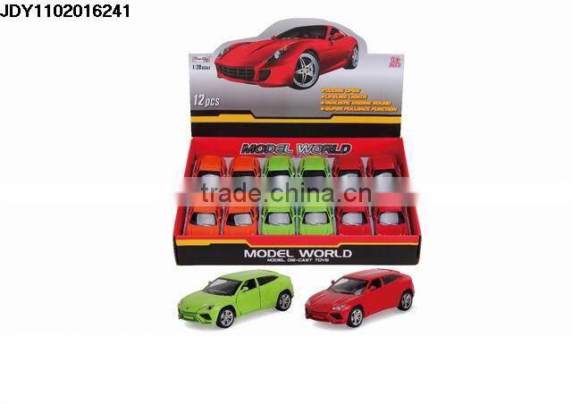 1:28 metal pull back toy car Alloy four door open little die-cast with light Simulation metal car