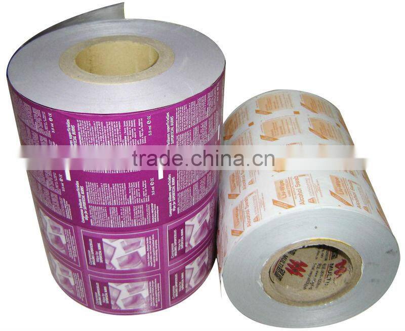 High quality aluminum foil paper for 70% Isopropyl Pads