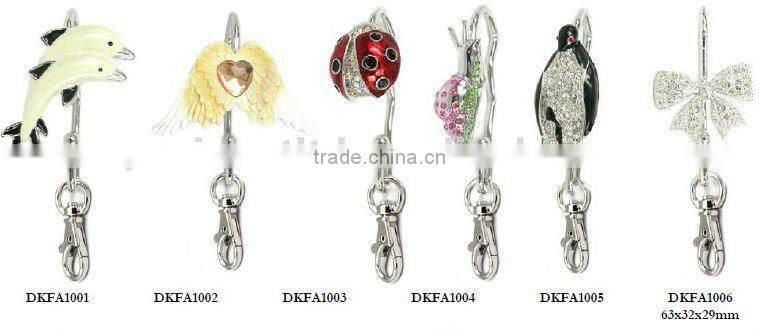 promotional meatl with diamond crown purse key finder,good quality,pass factory audit