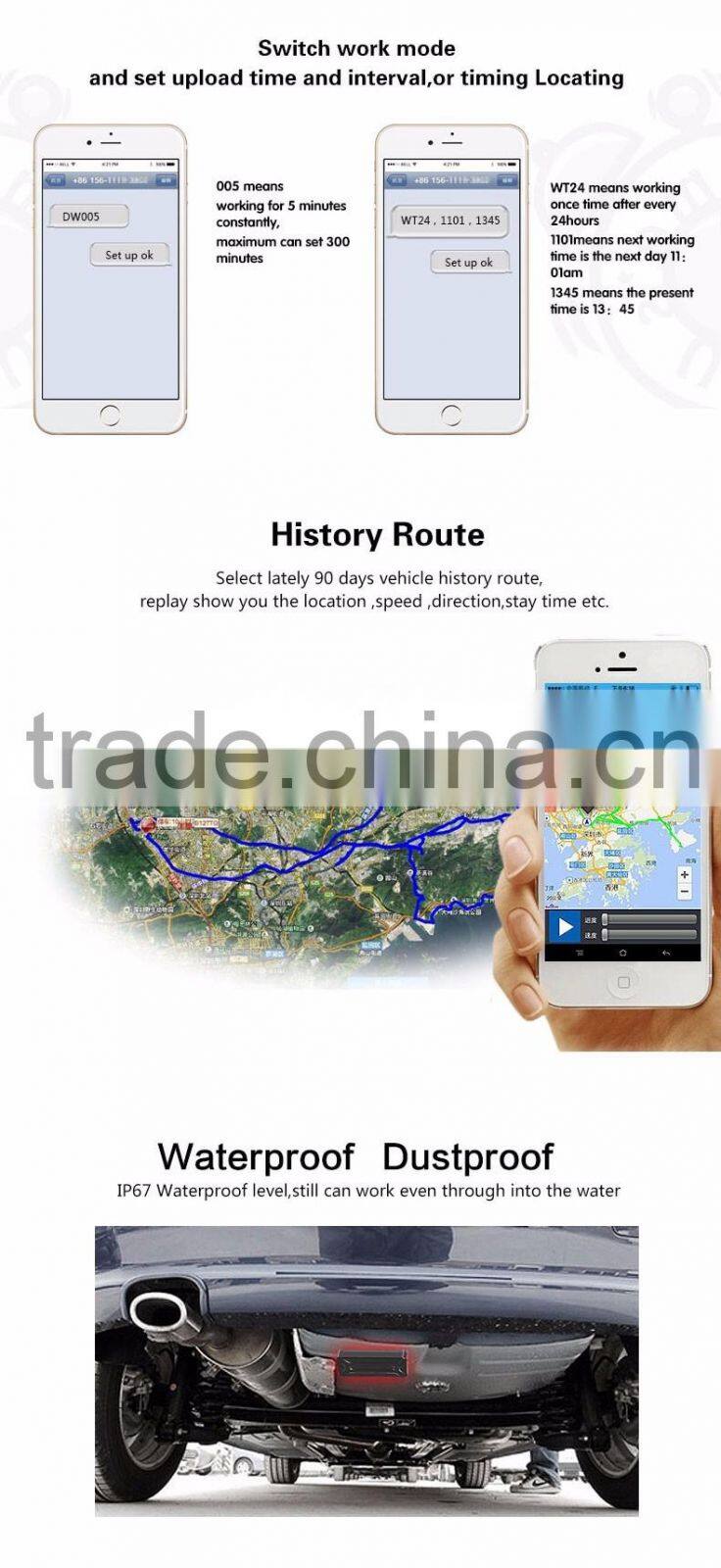 For Vehicle tracking Magnetic installation wireless gps car tracker