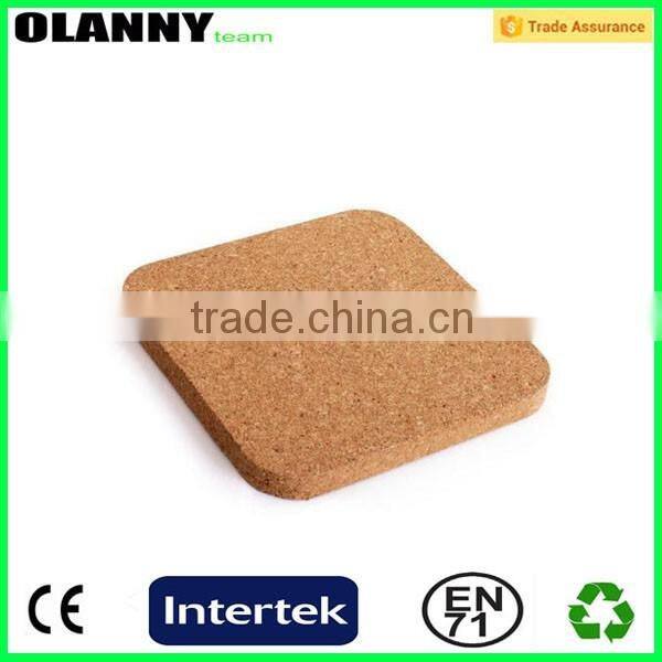 promotion high quality wood round cork coaster