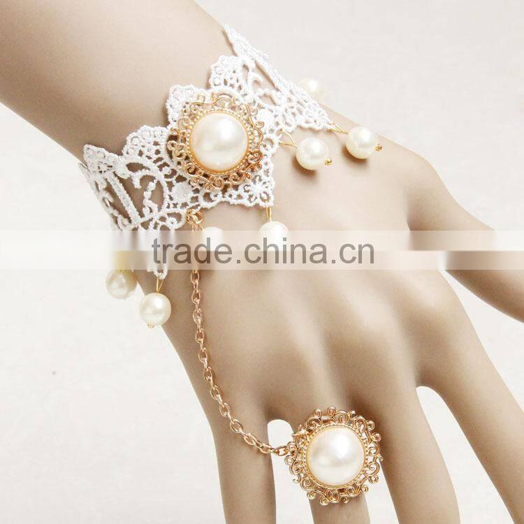 Lace female jewelry chain bracelet with ring