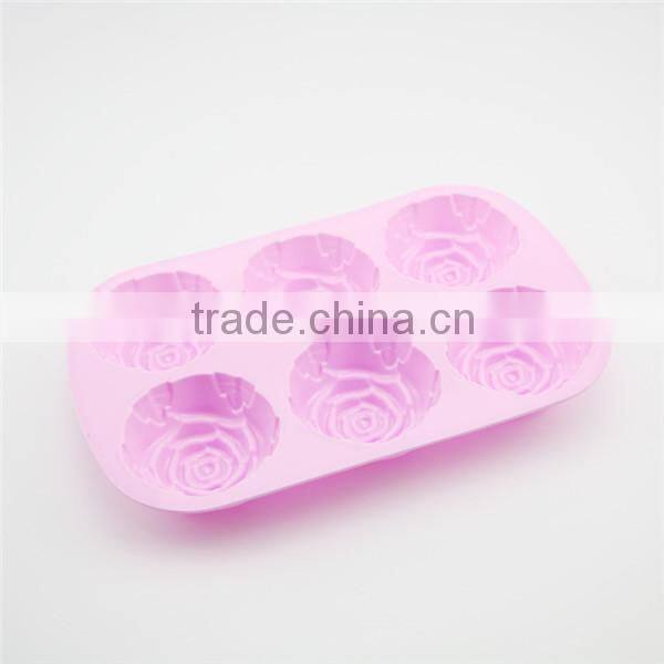 Flower shaped rose silicone soap mold