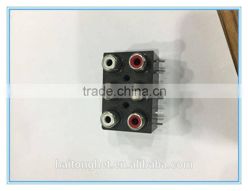 250V 6RCA box type socket with high quality plastic socket box AV socket