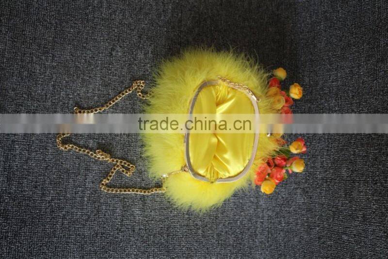 genuine leather the turkey fur material woman style hand bags fashion woman bags