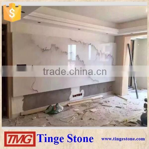 Chinese Ink White Marble Tile For Interior Decoration