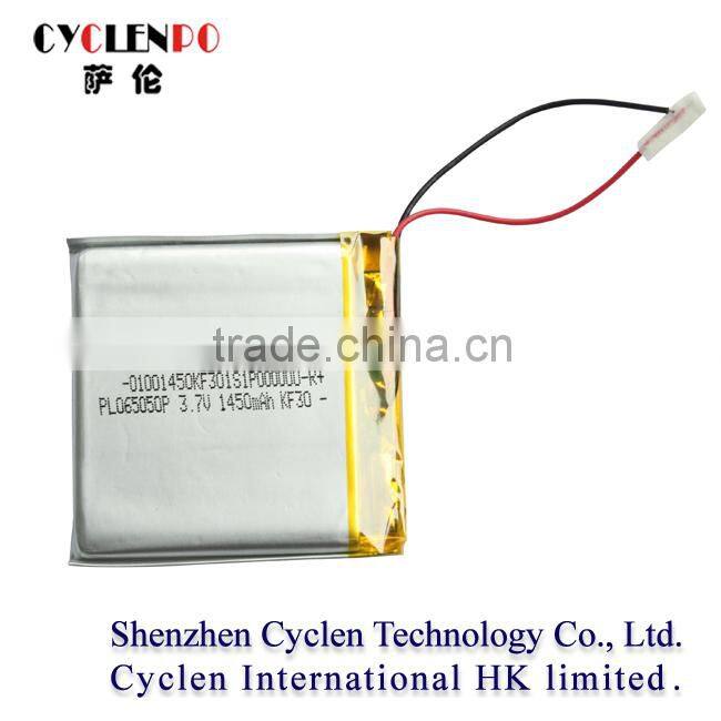 hot selling 065050 lithium polymer battery 3.7v 1450mah 3.7v li polymer battery 1450mah lipo battery