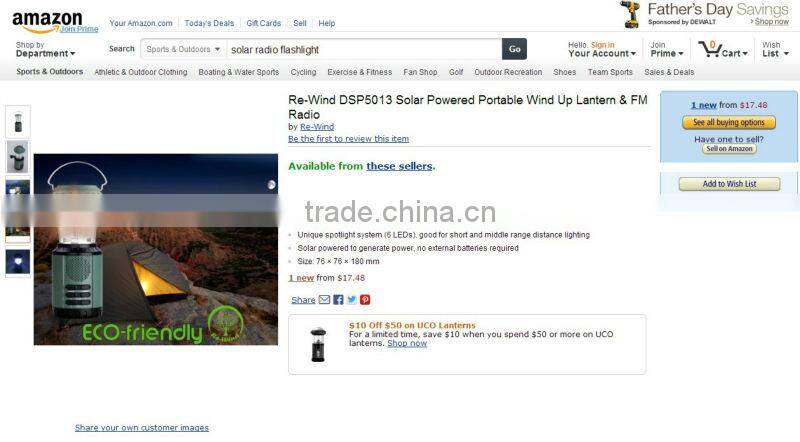 Solar Hand Crank Radio Lantern with Power Output