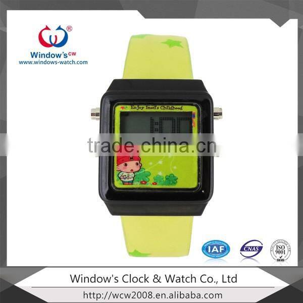 make digital movement watch child watch led silicone