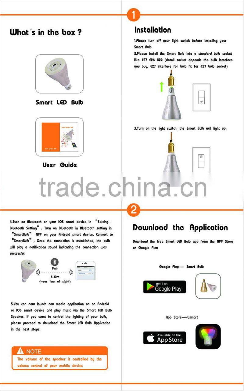 APP Control Bluetooth LED Bulb Speaker