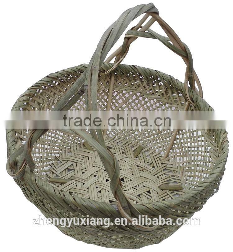 Bamboo woven fruit picking basket