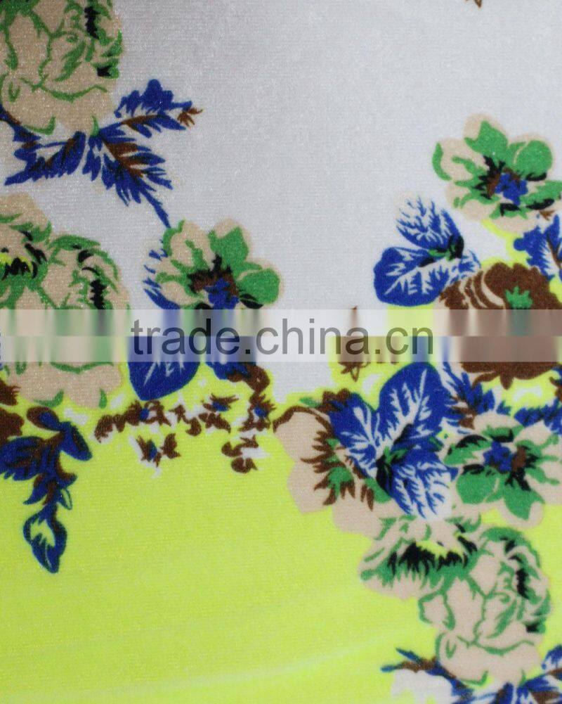 spandex polyester printed velvet fabric
