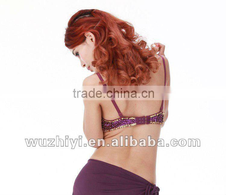 Cheap wholesale new hot fashion shiny elegant bellydance clothing,sexy sequin grade beaded belly dance bra (QC8004)