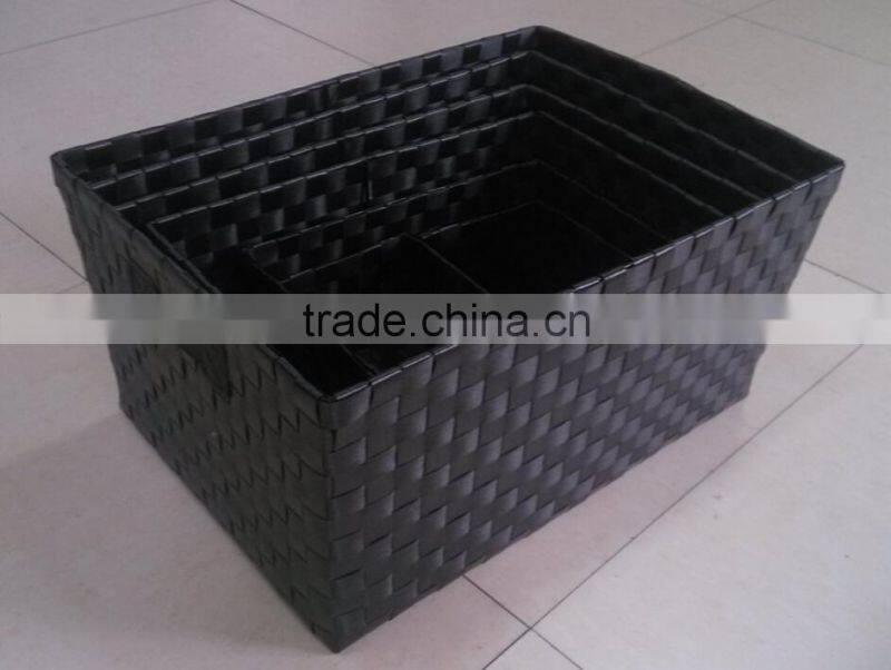 Set of 7 PP weaving rectangle basket