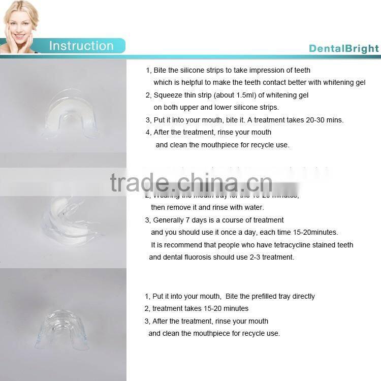High Quality Clear Carbamide/Hydrogen Peroxide Prefilled Gel Tray
