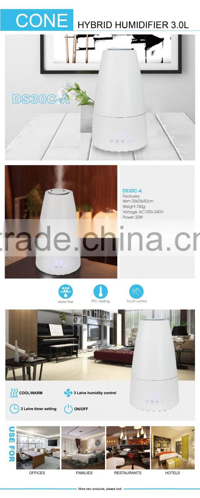 ULTRASONIC HYBRID HUMIDIFIER 3L/COOL & WARM MIST HUMIDIFIER/AIR HUMIDIFIER/AROMA DIFFUSER