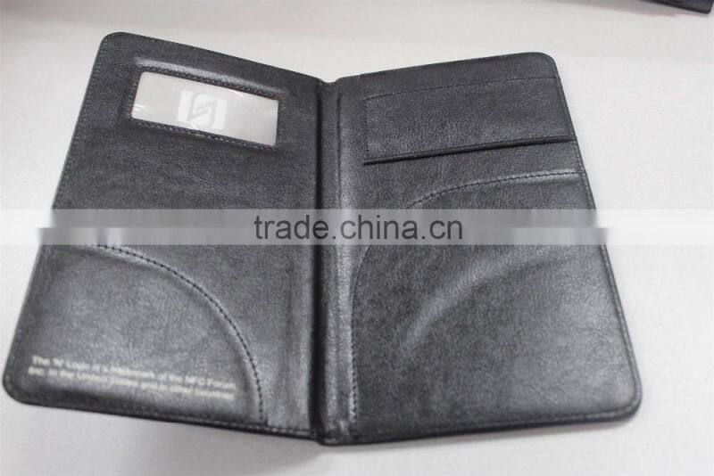 Dongguan factory direct High quality Delicate custom leather passport holder with Multi-function pocket and custom Logo