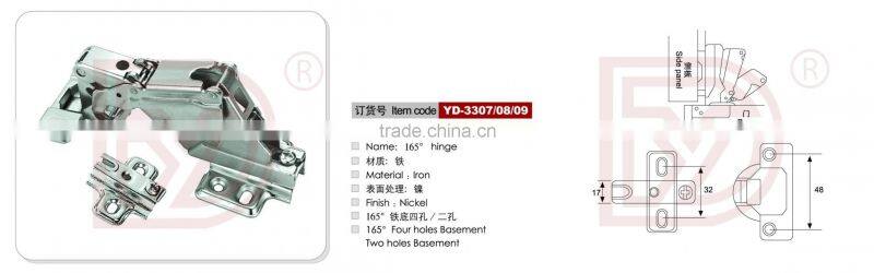 165 degree buffer hinge/fast click hydraulic hinge