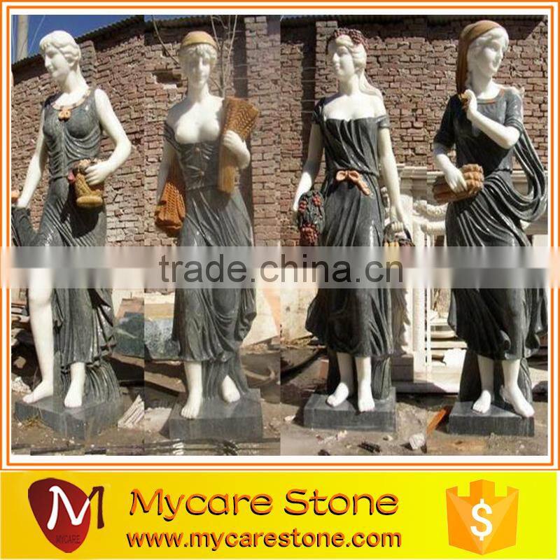 Hunan White Marble Four Season lady sculpture for Garden decoration