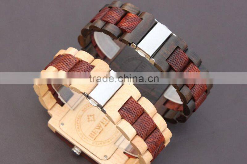 Mixed color Wristwatch Wooden Water Resistant Wooden WristWatch Women Men Wristwatch Wooden