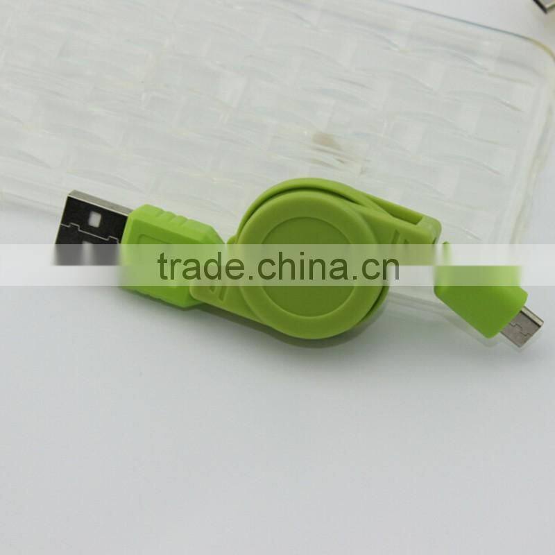 Most popular colored retractable micro usb cable data line