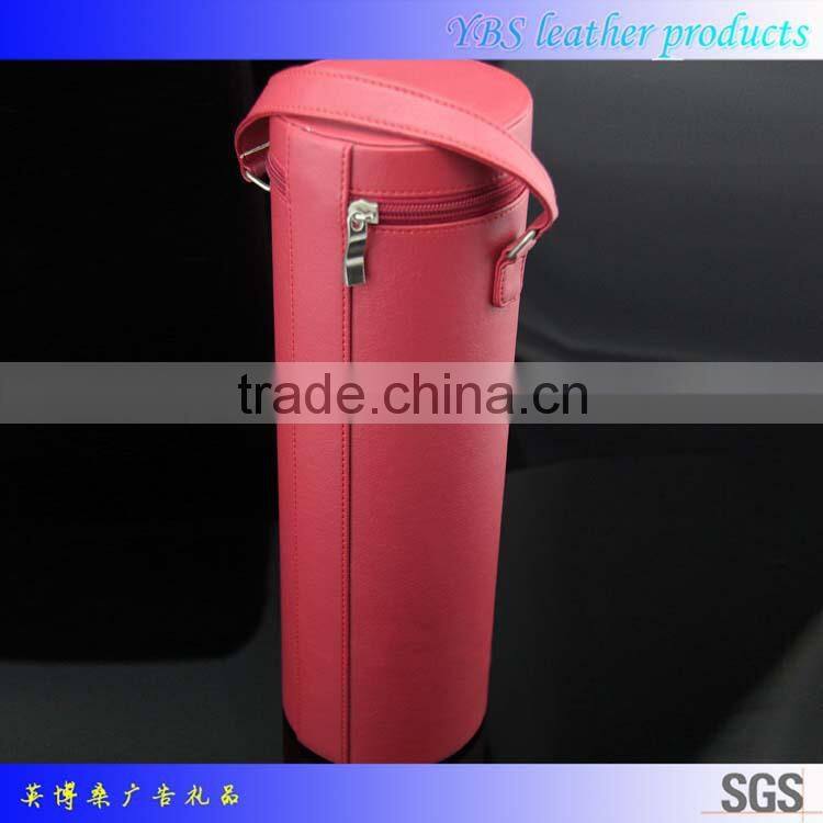 PU leather wine bag with zipper design