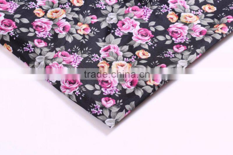 Wholesale Yarn dyed printed big flower pattern curtain recycled pvc coated polyester fabric