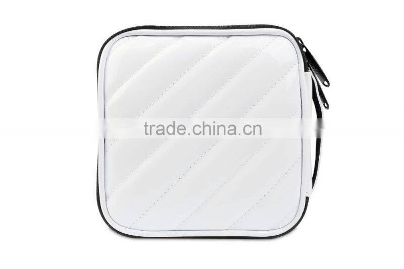 PU leather White Square CD bag,DVD VCD Case,Cute CD case
