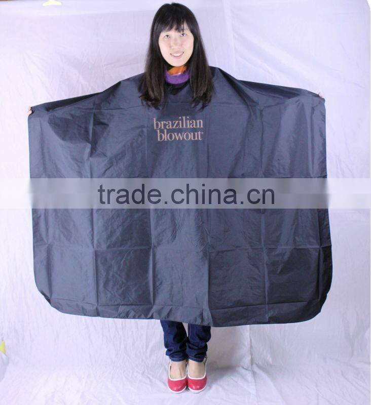cheapest professional highest quality polyester,waterproof & oil, metal snap neck Closure hairdressing cape