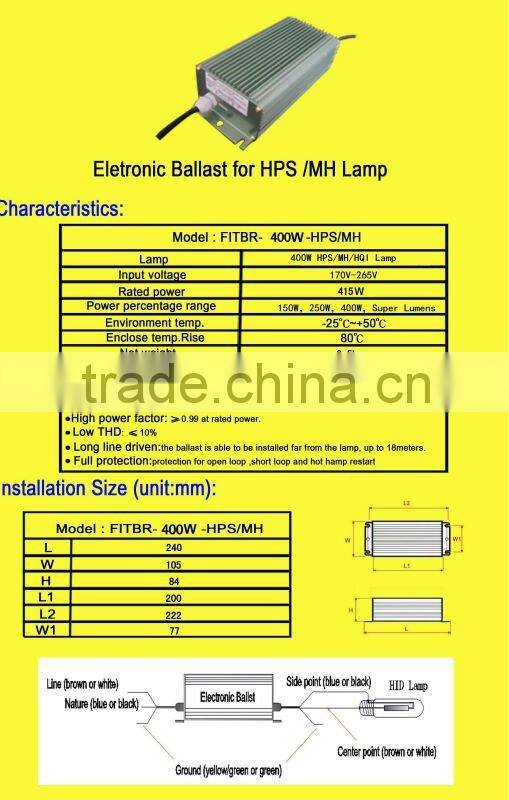 400W HID digital ballast EU stanrard