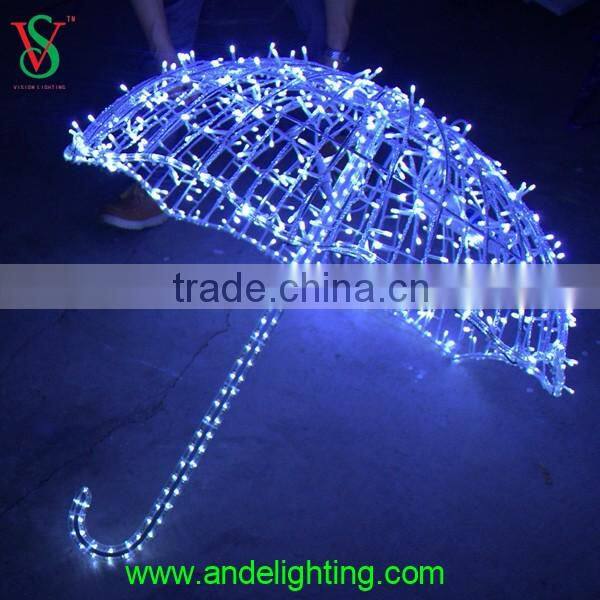 Wholesale Outdoor decoration lighted umbrella sculpture led light
