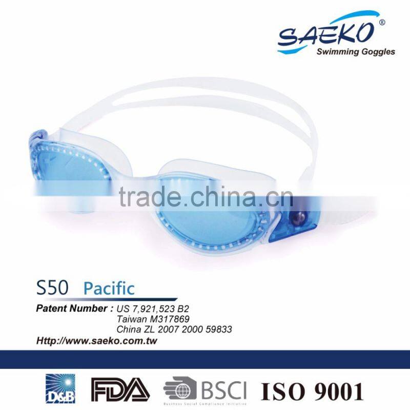 Pacific - CP lens Silicone Strap Ironman one piece Swimming Goggles Anti-fog Adult