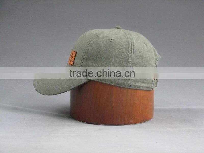 Hi quality Custom 6-panel Cotton twill Baseball Cap with PU badge
