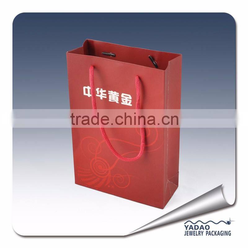 High end free shipping cost paper shopping bags with custom logo design printed