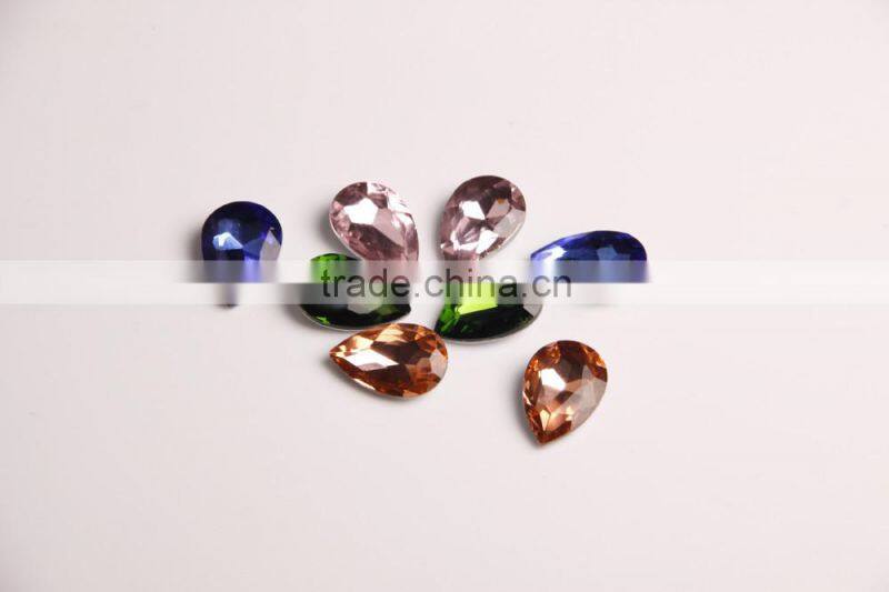 pear shape top quality crystal fancy stone with claw or without claw for garment
