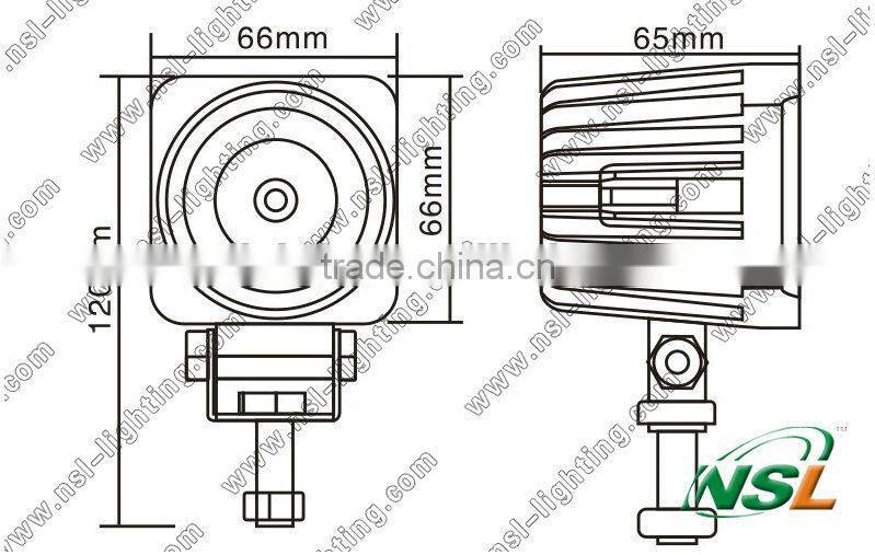 10~30V 10W Cree LED Work Light Square Spot/Flood Beam LED light Motorcycle lamps