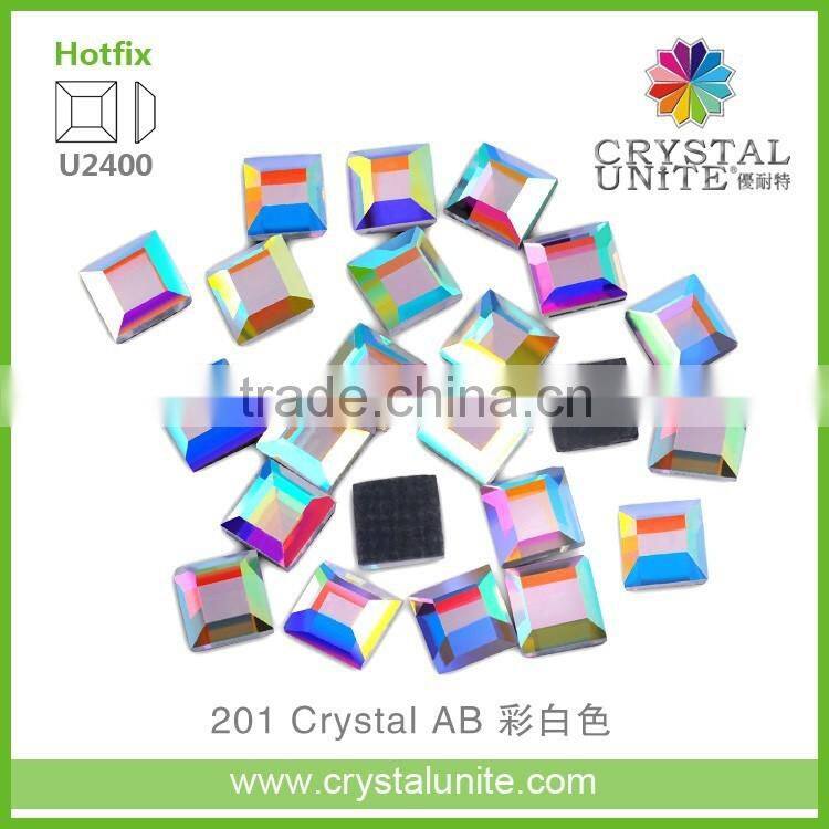U2400 Square Flat Back Glass Stone Hotfix Strass