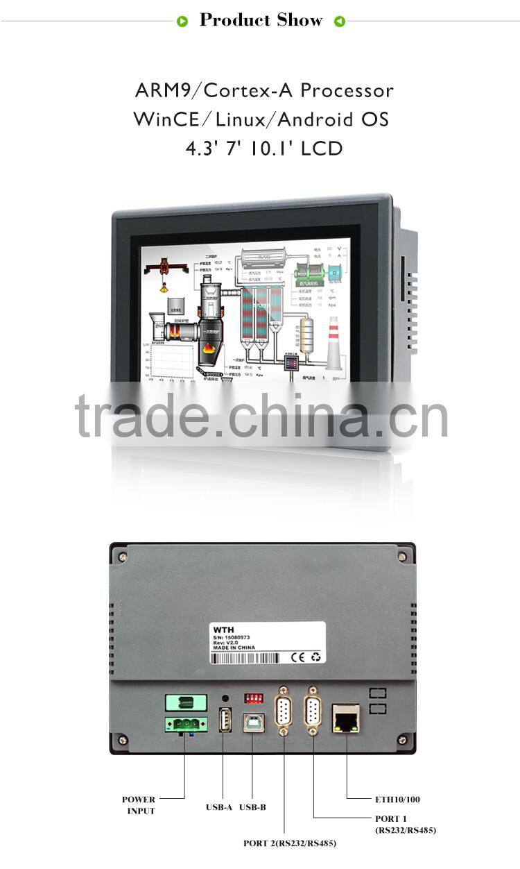 Chandow WTH307A 7 Inch TFT-LCD HMI With 32Bit A8 Processor 512MB LPDDR