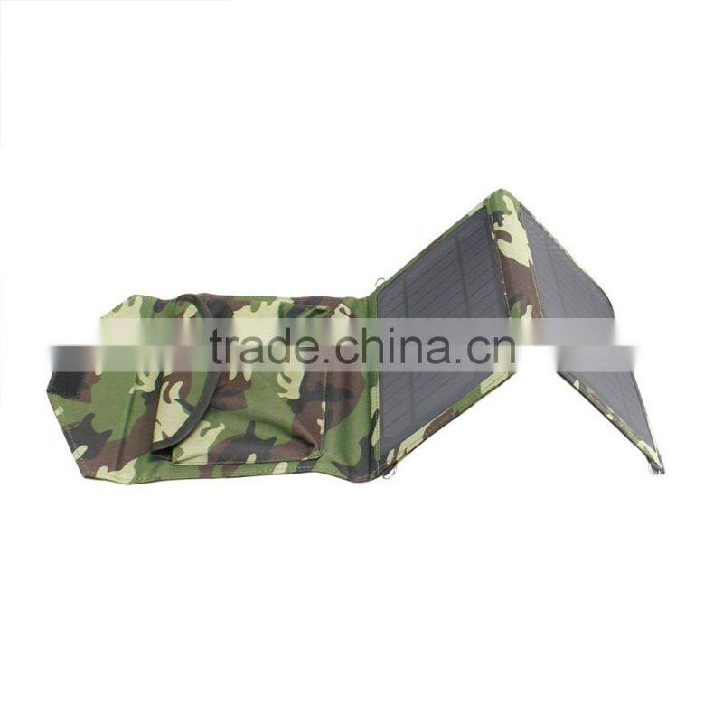 Factory hot selling 7W backpack solar panel battery charger, waterproof solar mobile charger