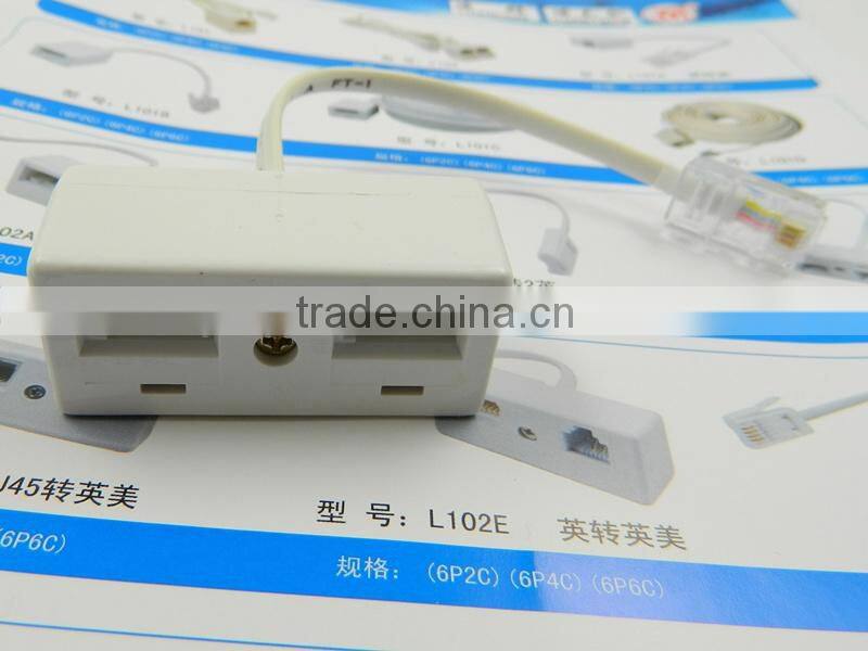 RJ45 to Dual US BT Socket Secondary Telephone Adapter