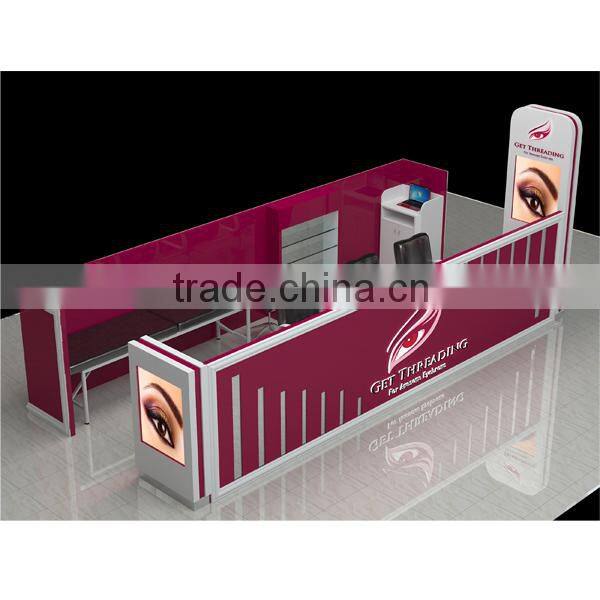 Modern customize mall eyebrow threading kiosk