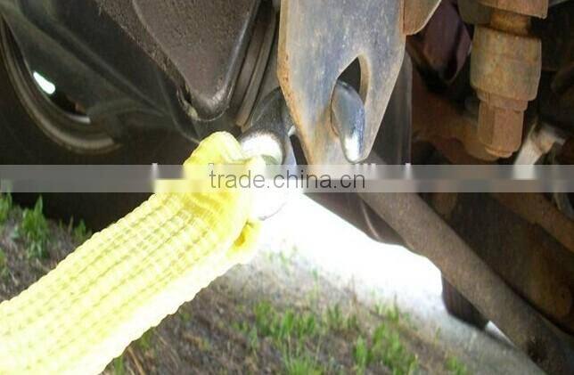 Single-ply polyester towing straps with towing hooks