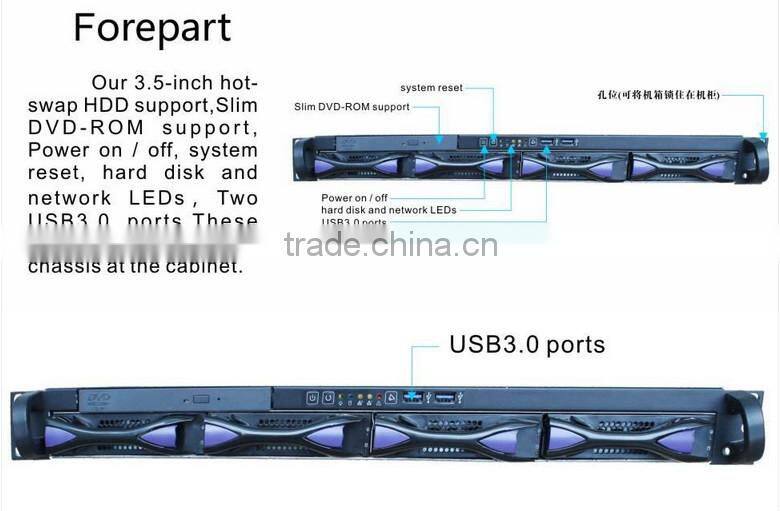 1u 4 bays rackmount server case atx pc case